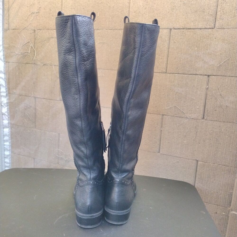 Sam Edelman Prina 2 Black Leather Tall Knee-High Riding Boot Size 9W Wide Calf - Picture 5 of 9